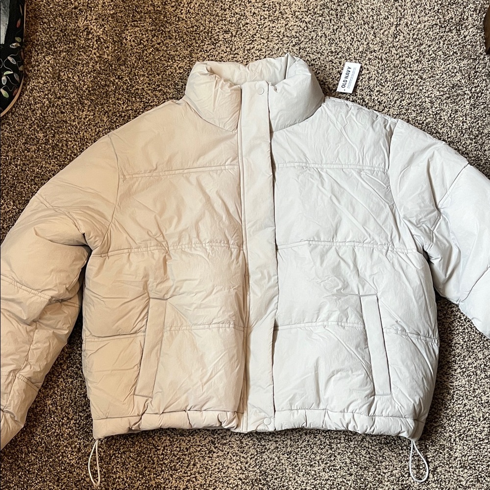 Old Navy Light Cream Puffer Jacket
